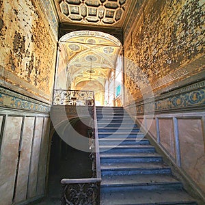 Abandoned Villa Becker in Turin city, Italy. Art, architecture and splendour