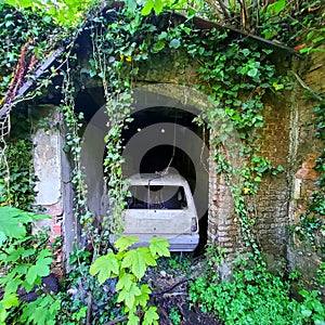 Abandoned Villa Becker in Turin city, Italy. Art, architecture and splendour