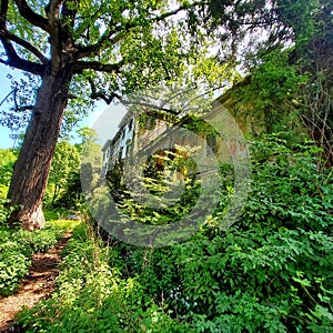 Abandoned Villa Becker in Turin city, Italy. Art, architecture and splendour