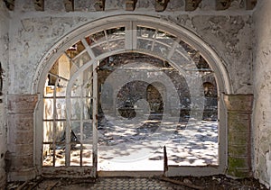 Abandoned Villa De Vechi the so-called Villa Mussolini. Courtyard. Rhodes Greece photo