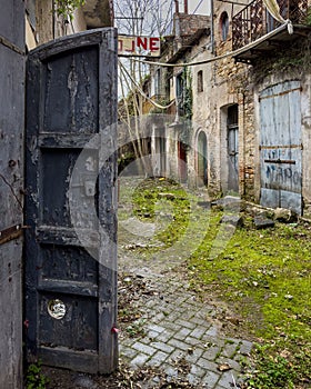 Abandoned village Apice vecchio, destroyed by Irpinia earthquake, Campania, Italy photo