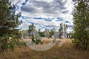 Abandoned village in Chernobyl Zone of Alienation