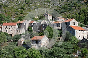 Abandoned village, Malo Grablje on island Hvar photo