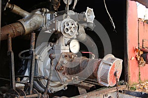 Abandoned vintage fire engine