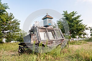 Abandoned vintage hearse