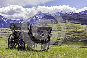 Abandoned Wagon near the Rocky Mountains