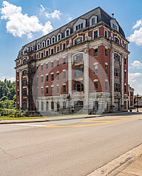The abandoned Willard Hotel and Baltimore and Ohio railway station in Grafton WV