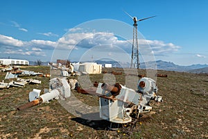 An abandoned wind power station