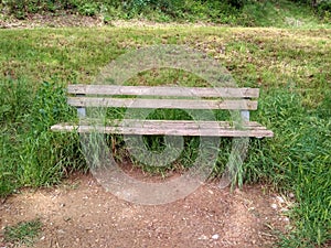 Abandoned wood bench