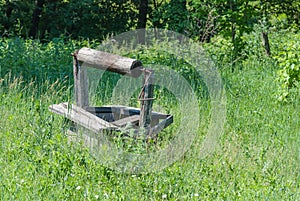 Abandoned wooden well