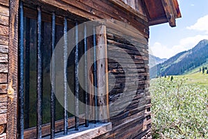 AbandonedJail House in a Historical Ghost Town in the San Juan Mountains