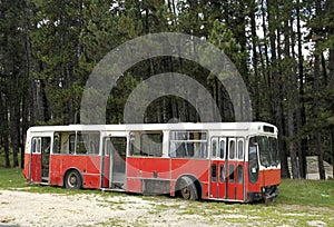 Abandonned bus in the outdoor