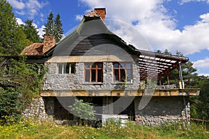 Abandonned hotel in Belis-Fantanele resort, Ocidental Carpathians, Romania, Europe. photo