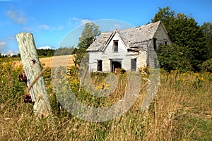 Abandonned house in a meadow