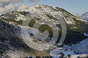 Abanto mountain of Parauta in the Sierra de las Nieves snowy sierra national park in Malaga. Spain photo