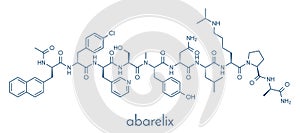 Abarelix drug molecule gonadotropin-releasing hormone, GnRH antagonist. Skeletal formula.