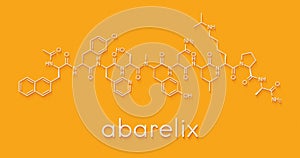 Abarelix drug molecule gonadotropin-releasing hormone, GnRH antagonist. Skeletal formula.