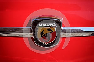 Abarth, Vintage classic car detail, Fiat Abarth logo