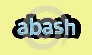 ABASH writing vector design on a yellow background