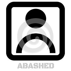 Abashed concept icon on white