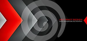 Abastract black background with red accent. Geometri dark pattern. Vector design backdrop.