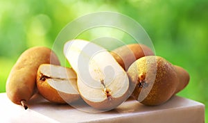 Abate Fetel pears on table