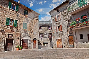 Abbadia San Salvatore, Siena, Tuscany, Italy: Piazza del mercato in the medieval village photo