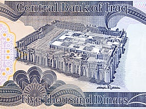 Abbasid palace of Ukhaider from Iraqi money photo