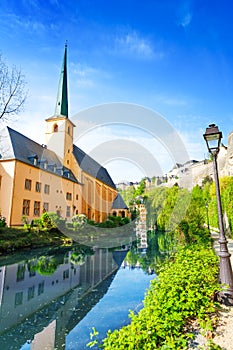 Abbey de Neumunster on Alzette river, Luxembourg