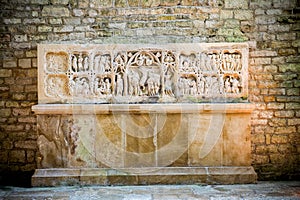 Abbey of Fontenay, Burgundy, France. Interior of famous Cistercian Abbey of Fontenay, a UNESCO World Heritage Site since 1981