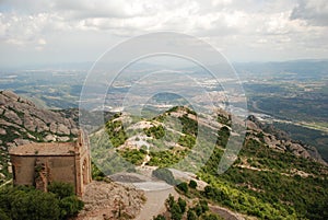 Abbey on the Montserrat mountain