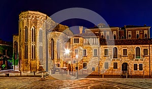 Abbey San Gregorio Venice Italy night photo