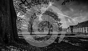 Abbey of Westerlo in black and white