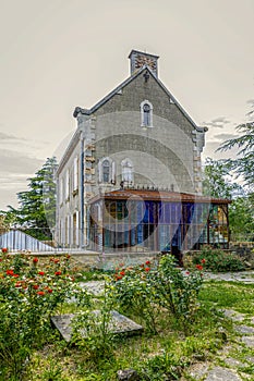 Abbot Sauniere house rennes le chateau city in Aude France photo