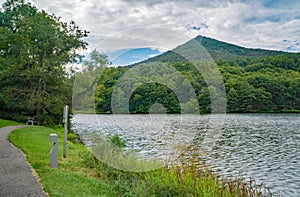 Abbott Lake and Sharp Top Mountain, Bedford County, Virginia, USA