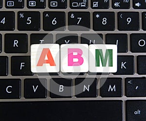 Abbreviation ABM on keyboard background