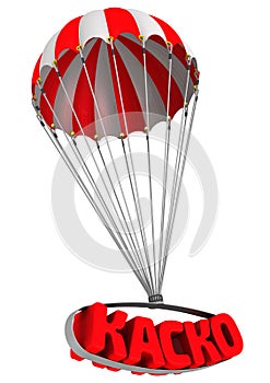 Abbreviation of car insurance (Russian language) is flying on parachutes