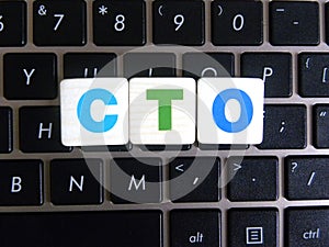 Abbreviation CTO on keyboard background