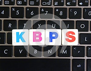 Abbreviation KBPS on keyboard background