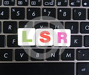 Abbreviation LSR on keyboard background