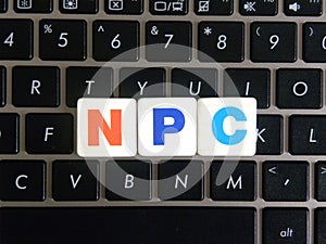 Abbreviation NPC on keyboard background photo