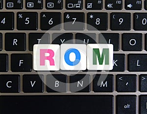 Abbreviation ROM on keyboard background