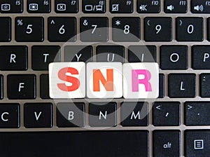 Abbreviation SNR on keyboard background