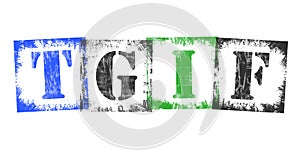 Abbreviation TGIF from Stamp Letters, Retro Grunge Design photo