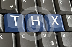 Abbreviation THX on computer keyboard photo