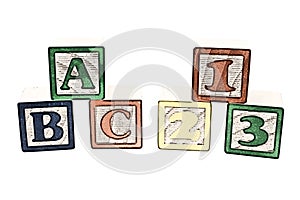 ABC And 123 Blocks Illustration