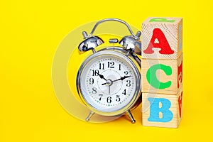 ABC - acb - not consistently the first letters of the English alphabet. Dyslexia concept