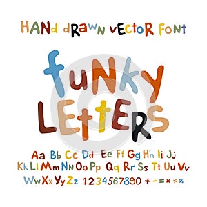 ABC alphabet funky letters children fun colorful set cartoon