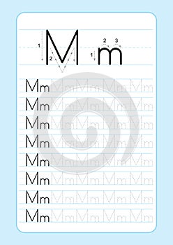 ABC Alphabet letters tracing worksheet with alphabet letters. Basic writing practice for kindergarten kids A4 paper ready to print