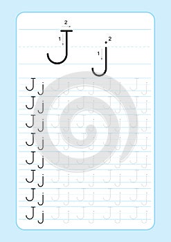 ABC Alphabet letters tracing worksheet with alphabet letters. Basic writing practice for kindergarten kids A4 paper ready to print